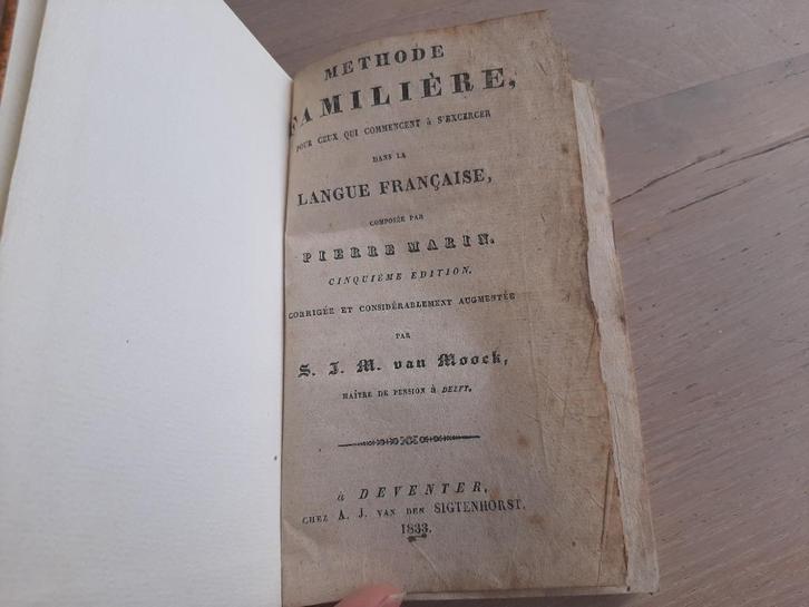 1833, te Deventer, Methode Familiere Francaise, Pierre Marin, Antiek en Kunst, Antiek | Boeken en Bijbels, Ophalen of Verzenden