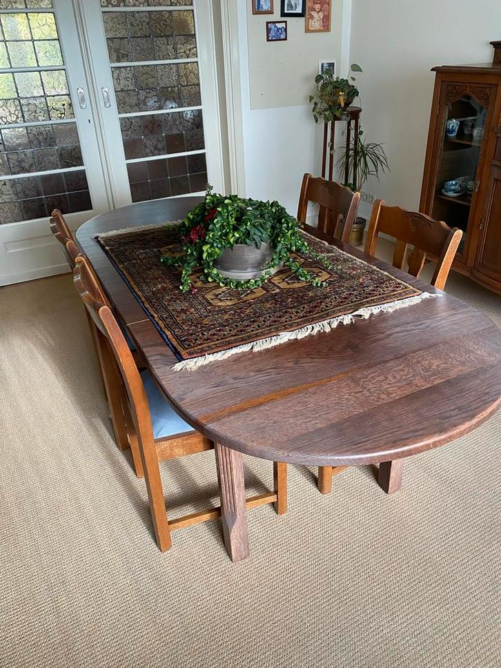 Houten Eettafel met Stoelen, Antiek en Kunst, Antiek | Meubels | Tafels, Ophalen
