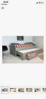 Steigerhouten Bed met Logeerbed & Lades, Huis en Inrichting, Gebruikt, 90 cm, Eenpersoons, Steigerhout