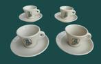 4 espresso kop en schotels, Caffee Piansa, Ophalen of Verzenden, Zo goed als nieuw, Overige stijlen, Kop(pen) en/of Schotel(s)