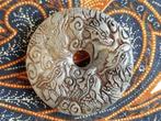 Mooi antiek Oosters amulet van jade met draken 5 cm., Antiek en Kunst, Ophalen of Verzenden