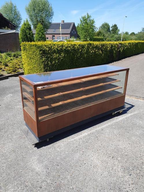 vintage antieke Engelse toonbank vitrine balie, Antiek en Kunst, Curiosa en Brocante, Ophalen