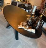 Eettafel ovaal eiken zwart met matrix onderstel 275cm, 100 tot 150 cm, Eikenhout, 200 cm of meer, Ophalen of Verzenden