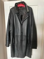 Zwarte leren lammy herenjas, Ophalen, Zo goed als nieuw, Overige maten, Zwart