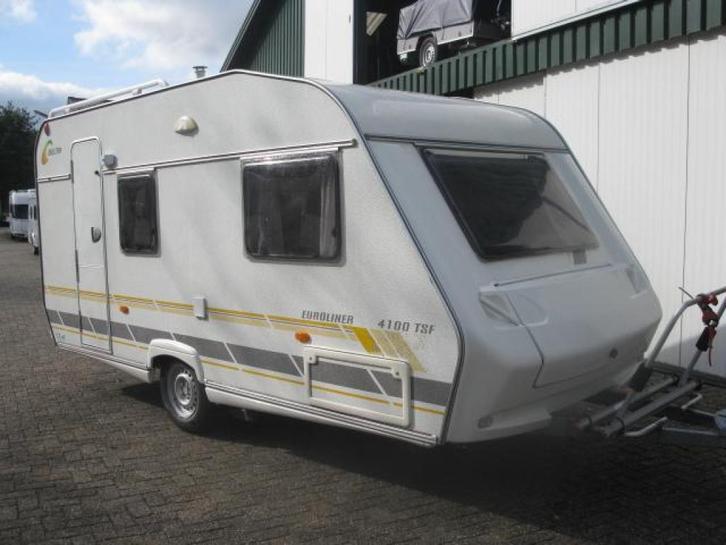 Delta Euroliner 4100 TSF bj 2009 met mover/voortent, Caravans en Kamperen, Caravans, Bedrijf, tot en met 4, 750 - 1000 kg, Treinzit