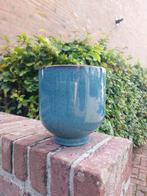 Blauw keramieken plantenpot, Ophalen, Rond, Aardewerk, Minder dan 40 cm