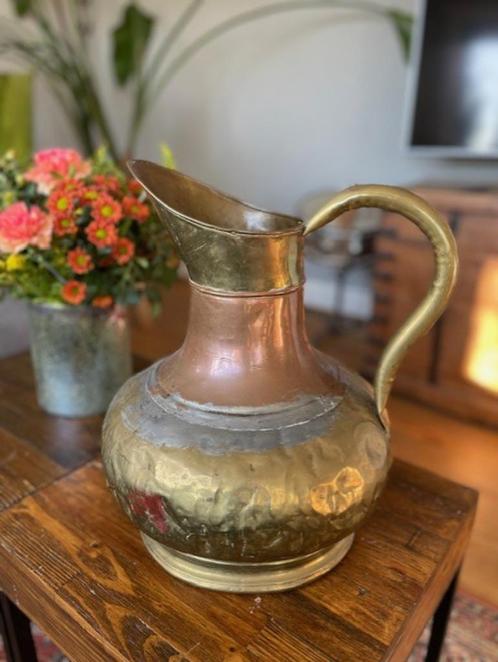 Antiek koper melkkan rood en geel melkkan waterkan vintage, Huis en Inrichting, Woonaccessoires | Overige, Gebruikt, Ophalen of Verzenden