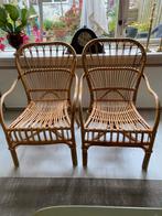 Twee Rotan Stoelen, Huis en Inrichting, Stoelen, Ophalen, Gebruikt, Twee, Bruin
