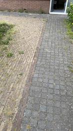 Ophalen; gele straatklinkers en blauwe terrasstenen, Tuin en Terras, Tegels en Klinkers, Ophalen, Gebruikt, Klinkers, 10 m² of meer