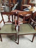 Twee mahonie armstoelen 19e eeuw, Antiek en Kunst, Ophalen