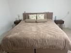 Beddenleeuw Boxspring 180x200 Beige/Zalmroze Opbergruimte, Ophalen, Gebruikt, Beige, Tweepersoons