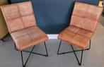 Twee mooie eetkamerstoelen kleur cognac zgan, Huis en Inrichting, Stoelen, Ophalen, Twee, Bruin, Leer