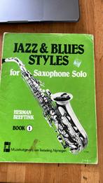 Jazz & blues styles for Saxophone solo Herman beeftink 1, Ophalen, Gebruikt, Les of Cursus, Jazz