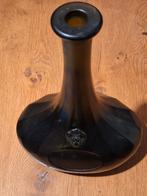 Antiek glas fles vaas bruin glas, Antiek en Kunst, Ophalen of Verzenden