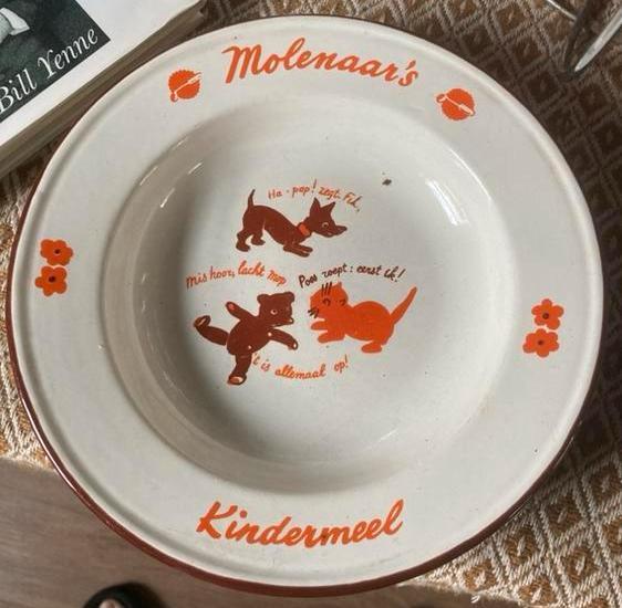 Vintage Molenaar's Kindermeel Bord, Antiek en Kunst, Antiek | Keukenbenodigdheden, Ophalen of Verzenden