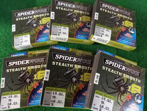 Stealth Smooth X8 Spiderwire+Vanish Fluorocarbon..., Watersport en Boten, Hengelsport | Roofvissen, Nieuw, Vislijn, Ophalen of Verzenden
