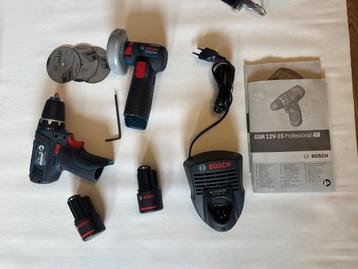 Bosch Professional GWS 10.8-76 V-EC + GSR 10.8-2-LI set beschikbaar voor biedingen