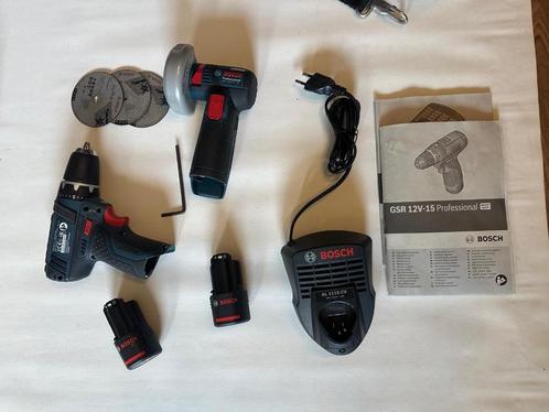 Bosch Professional GWS 10.8-76 V-EC + GSR 10.8-2-LI set, Doe-het-zelf en Verbouw, Gereedschap | Overige machines, Nieuw, Ophalen