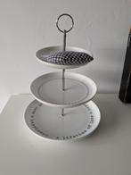 Riverdale etagère wit porselein met stoffen hart, Huis en Inrichting, Woonaccessoires | Etagères, Ophalen of Verzenden, Zo goed als nieuw