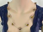Zilveren collier Matti Hyvarinen Finland met tijgeroog 1974, Sieraden, Tassen en Uiterlijk, Antieke sieraden, Ophalen of Verzenden