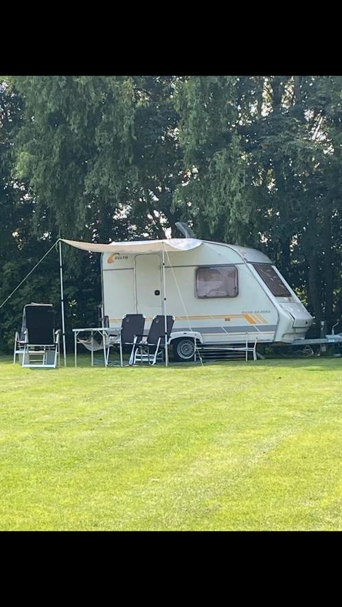 Leuke kleine caravan Delta 3200 aero, Caravans en Kamperen, Caravans, Particulier, tot en met 4, 500 - 750 kg, Treinzit, Fietsenrek