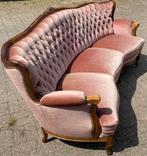 Barok nieuwstaat Bankstel bank fauteil roze mohair velours, Antiek en Kunst, Antiek | Meubels | Stoelen en Banken, Ophalen
