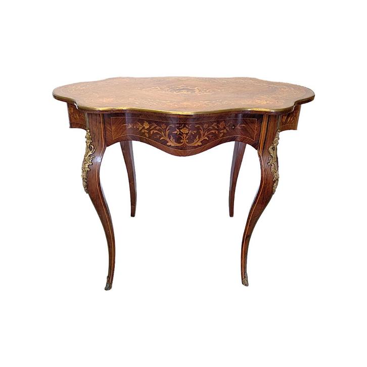 Antiek Franse Louis XV stijl tafel met lade, eind 19e eeuw, Antiek en Kunst, Antiek | Meubels | Tafels, Ophalen