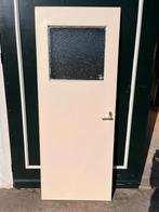 Vintage Binnendeur met Glas, Gebruikt, 80 tot 100 cm, Binnendeur, Ophalen of Verzenden