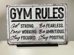 Gym Rules , metalen tekstbord (Old Look), Huis en Inrichting, Www.pand50.nl, Nieuw, Ophalen of Verzenden, Info@pand50.nl