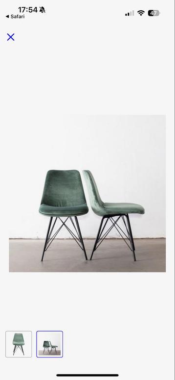 Eetkamerstoelen Ivy Velvet Groen (set van 2) beschikbaar voor biedingen