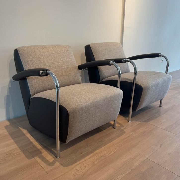 2x Leolux Scylla - Senso leder & Richwool, Huis en Inrichting, Fauteuils, Zo goed als nieuw, Stof, 50 tot 75 cm, 75 tot 100 cm