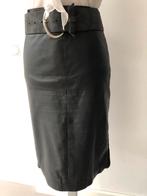 Mart Visser zwart lederen rok 40 42 xxl, Zwart, Maat 42/44 (L), Zo goed als nieuw, Knielengte