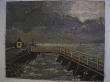Schilderij: Storm bij het water  beschikbaar voor biedingen
