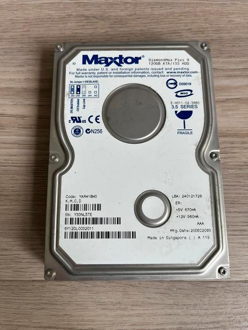 Maxtor DiamondMax Plus 9 120GB IDE HDD, Computers en Software, Harde schijven, Gebruikt, Ophalen of Verzenden