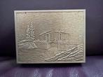 Vintage sigarendoos sigaren kist ophaalbrug metaal L13xB10x3, Verzamelen, Ophalen of Verzenden, Gebruikt, Tabaksdoos of Verpakking