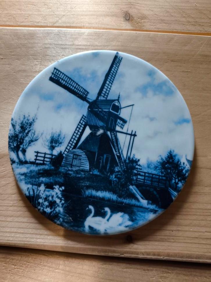 Delfts Blauw Wandbord Molen, Antiek en Kunst, Antiek | Wandborden en Tegels, Ophalen