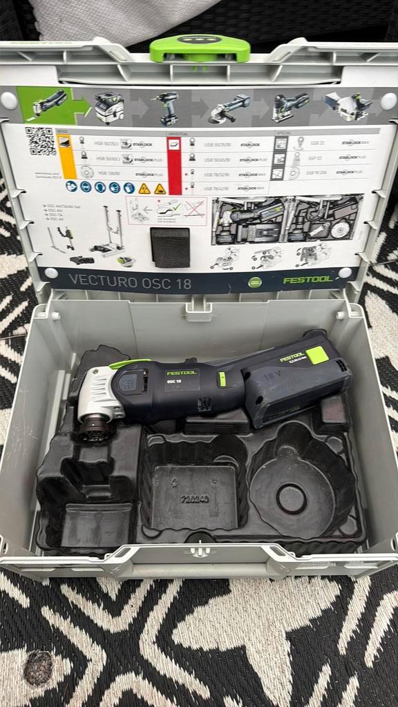 Festool VECTURO OSC 18 E-Basic 18V Oscillerende Multitool, Doe-het-zelf en Verbouw, Gereedschap | Slijpmachines, Zo goed als nieuw
