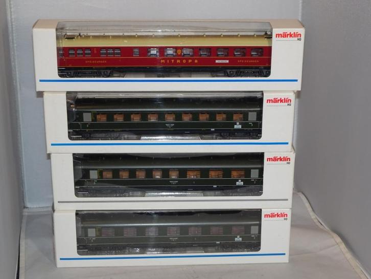 4 Marklin wagons 43201-43221-43231-43241 nieuw in OVP (#717), Hobby en Vrije tijd, Modeltreinen | H0, Nieuw, Wagon, Wisselstroom