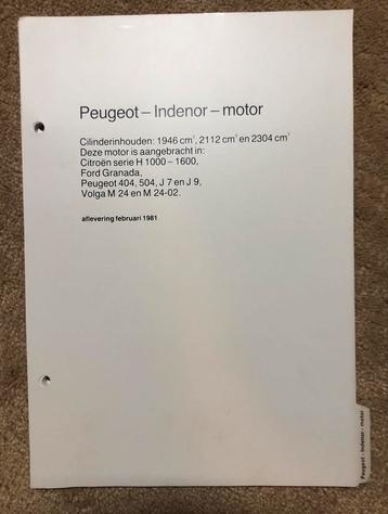 Handleiding, Peugeot, Indenor motor beschikbaar voor biedingen