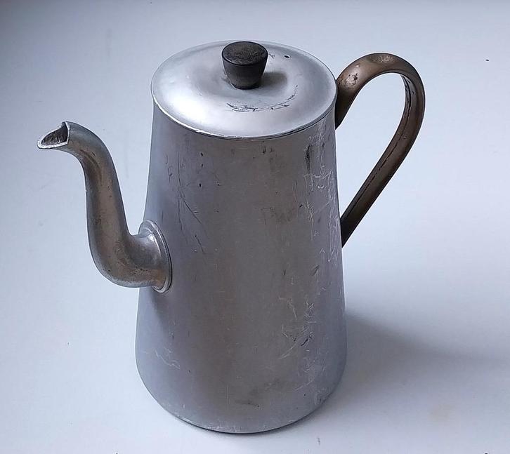 Aluminium Koffiepot / Theepot / Ketel, Antiek en Kunst, Antiek | Keukenbenodigdheden, Ophalen of Verzenden