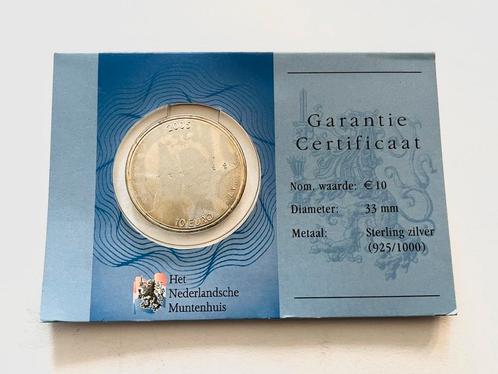 Tien euro munt in coincard 2005, Postzegels en Munten, Munten | Nederland, Losse munt, Euro's, Koningin Beatrix, Zilver, Ophalen of Verzenden