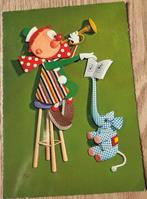 Clown speelt trompet, olifant houdt de bladmuziek omhoog, Verzenden, 1940 tot 1960, Gelopen, Kinderen