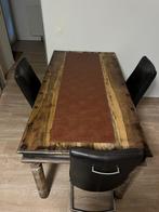 Tafel met eetkamerstoelen, Huis en Inrichting, Tafels | Eettafels, Ophalen, Gebruikt, Eikenhout, 50 tot 100 cm