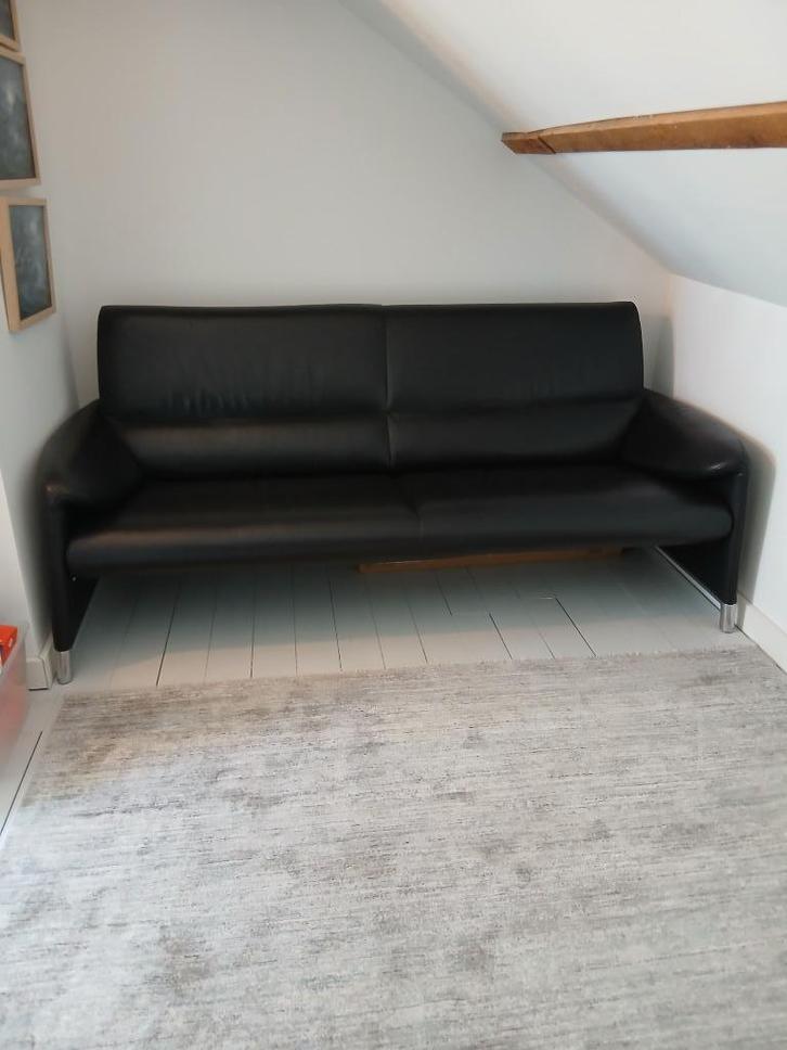 Lederen Leolux  3-zits bank, Huis en Inrichting, Banken | Bankstellen, Gebruikt, Rechte bank, Driepersoons, 200 tot 250 cm, 75 tot 100 cm