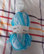1 bol wol blauw/wit gemêleerd (royal nordic), Ophalen of Verzenden, Nieuw, Breien of Haken, Wol of Garen