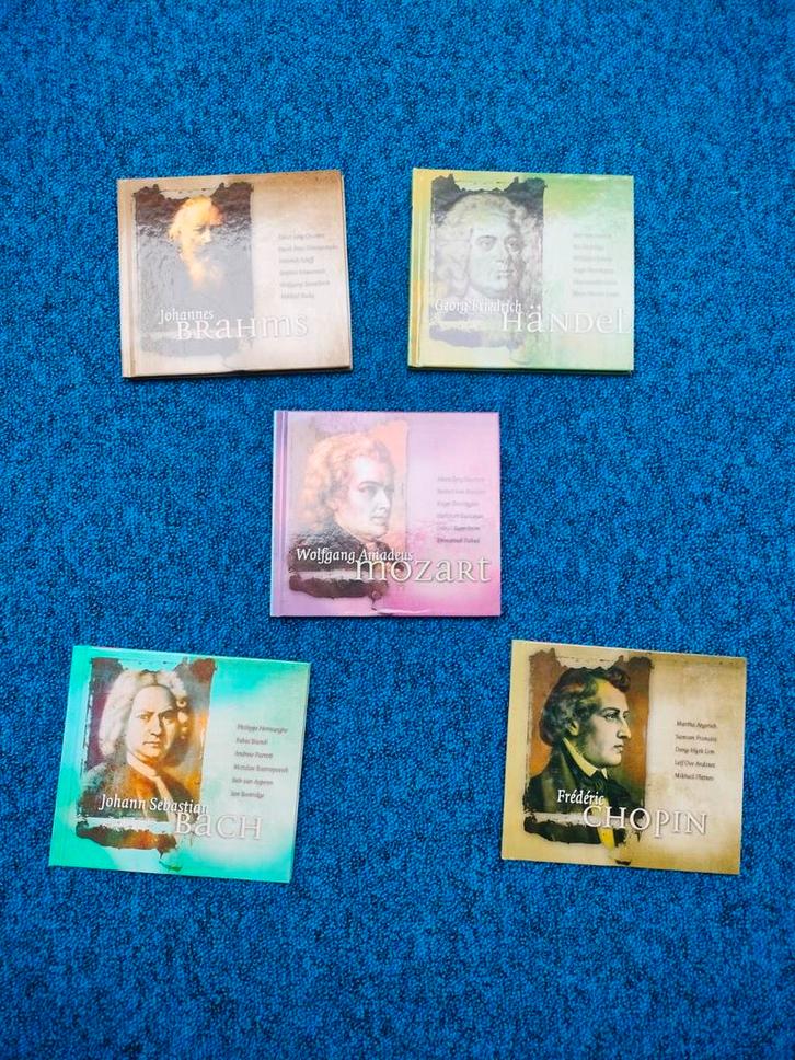 Componisten Boekjes met CD - Bach, Mozart, Chopin, Handel, Boeken, Muziek, Zo goed als nieuw, Artiest, Ophalen of Verzenden