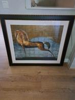 Schilderij met afbeelding gouden paard, Ophalen, Zo goed als nieuw, Schilderij, 75 cm of meer