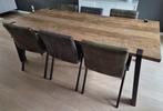 Eetkamertafel + 6x eetkamerstoelen, Ophalen, Zo goed als nieuw, Eetkamertafel en stoelen, 4 tot 6 stoelen