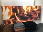 Canvas Schilderij - Sfeervolle Openhaardvuur - 200x80cm, Ophalen, Nieuw, 125 cm of meer, Print