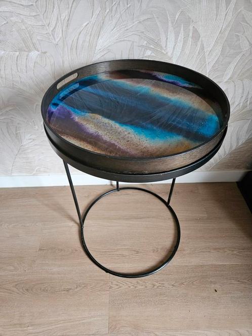 Bijzettafel Notre Monde, Huis en Inrichting, Tafels | Bijzettafels, Zo goed als nieuw, Rond, 60 cm of meer, Minder dan 55 cm, Hout